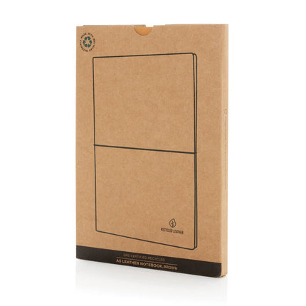 A5 GRS recycled leather notebook - hospitality