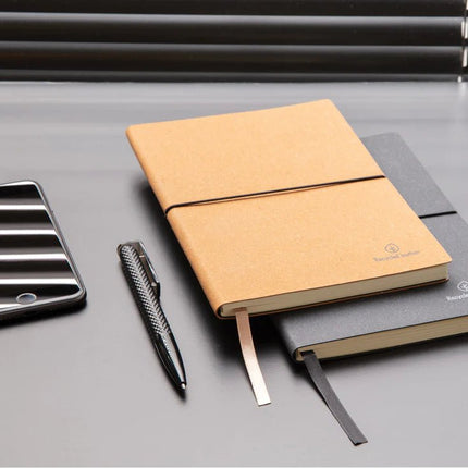 A5 GRS recycled leather notebook - hospitality