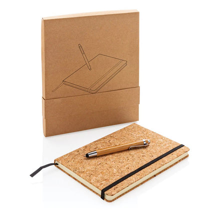 A5 notebook with bamboo pen including stylus - hospitality
