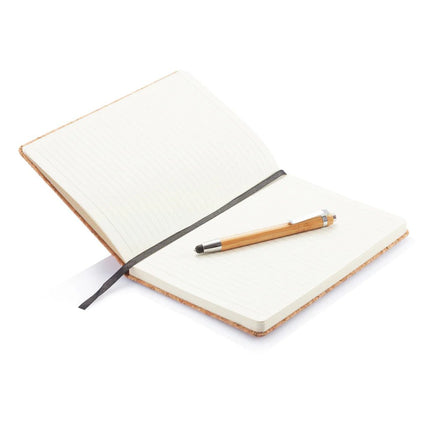 A5 notebook with bamboo pen including stylus - hospitality