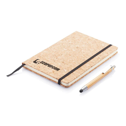 A5 notebook with bamboo pen including stylus - hospitality
