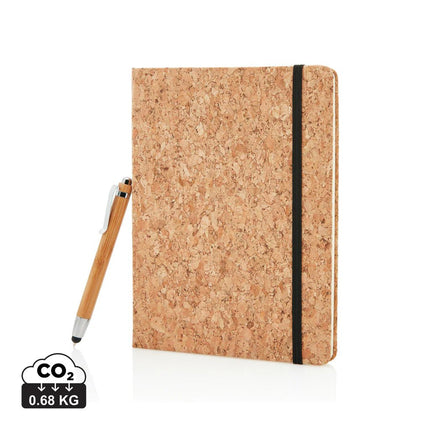 A5 notebook with bamboo pen including stylus - hospitality