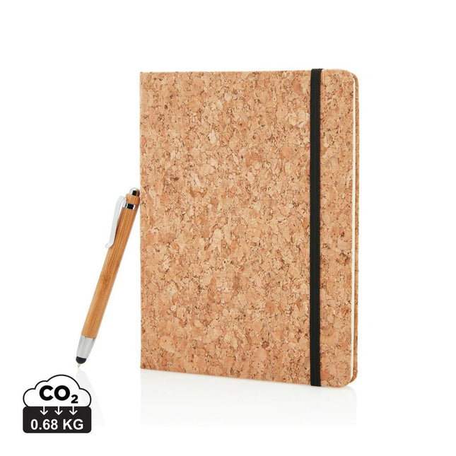 A5 notebook with bamboo pen including stylus - hospitality