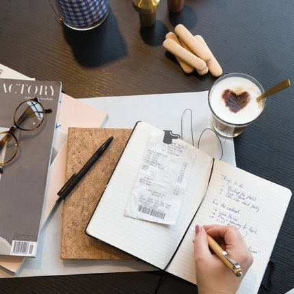 A5 notebook with bamboo pen including stylus - hospitality