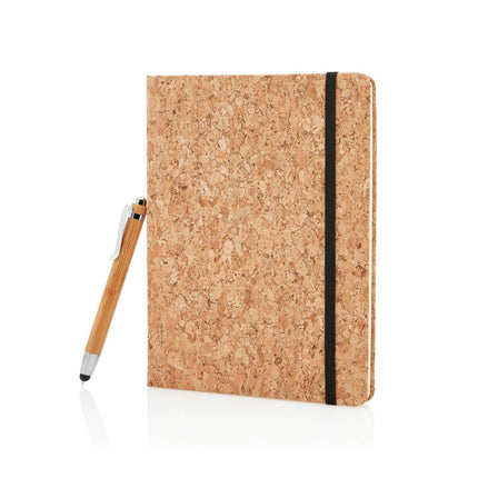 A5 notebook with bamboo pen including stylus - hospitality