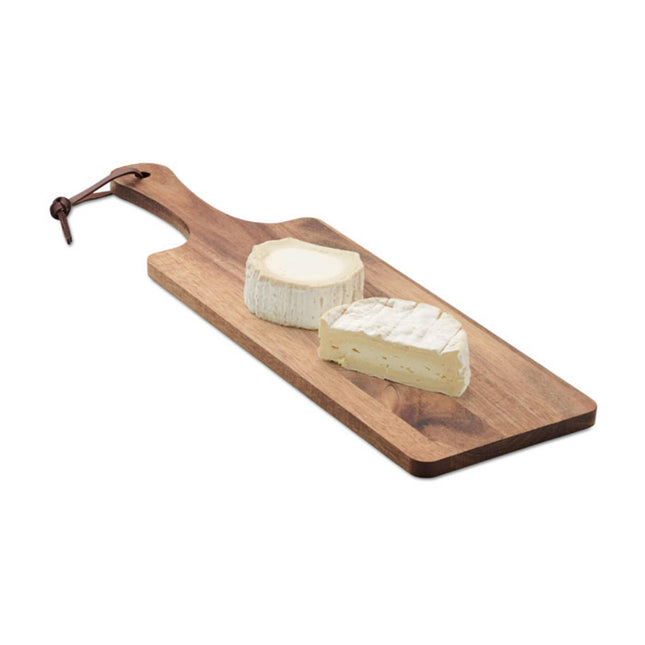 Set of 25 acacia wood serving boards from Custom Wood Designs, 38.5x11cm, ideal for cheese, charcuterie, or snack presentation.