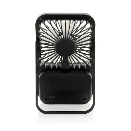 Aervina RCS recycled plastic re-chargeable desk fan - hospitality
