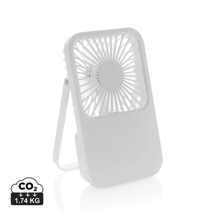 Aervina RCS recycled plastic re-chargeable desk fan - hospitality