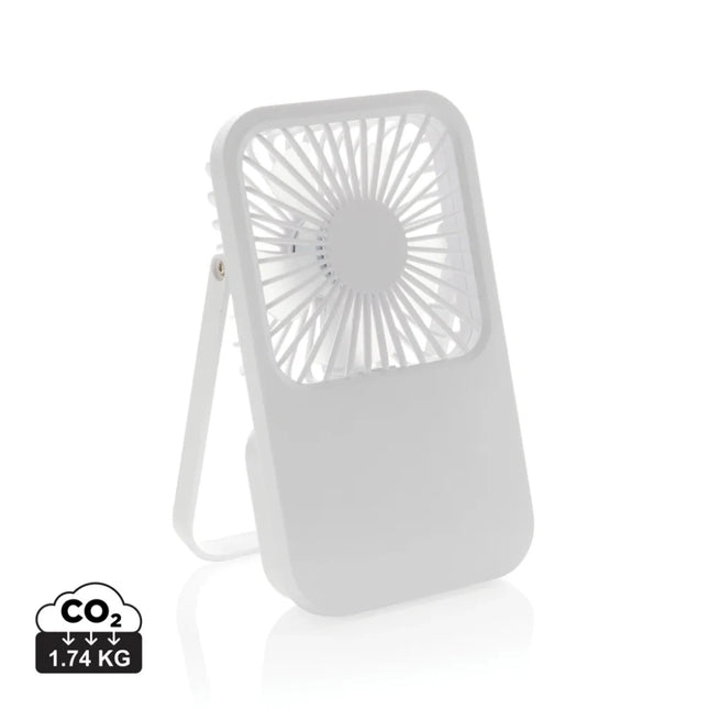 Aervina RCS recycled plastic re-chargeable desk fan - hospitality