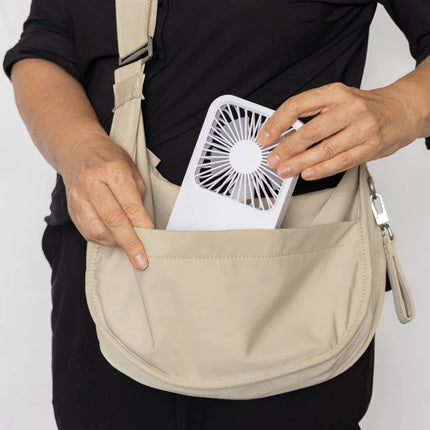 Aervina RCS recycled plastic re-chargeable desk fan - hospitality