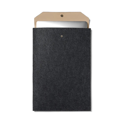 Albo GRS Recycled Felt 17 Inch Laptop Sleeve With PU Flap And Melange Finish Collection Edition - hospitality