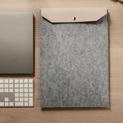 Albo GRS Recycled Felt 17 Inch Laptop Sleeve With PU Flap And Melange Finish Collection Edition - hospitality