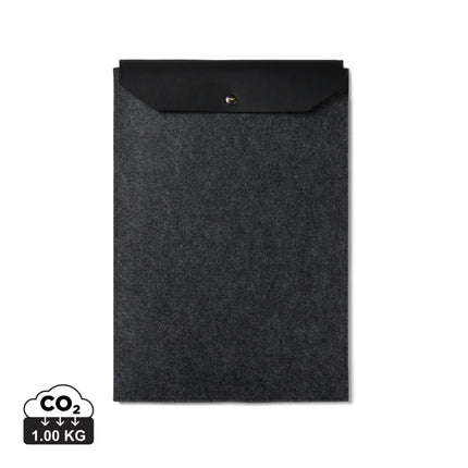 Albo GRS Recycled Felt 17 Inch Laptop Sleeve With PU Flap And Melange Finish Collection Edition - hospitality