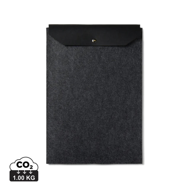 Albo GRS Recycled Felt 17 Inch Laptop Sleeve With PU Flap And Melange Finish Collection Edition - hospitality