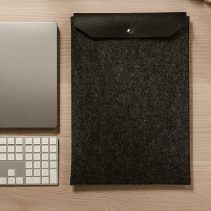 Albo GRS Recycled Felt 17 Inch Laptop Sleeve With PU Flap And Melange Finish Collection Edition - hospitality