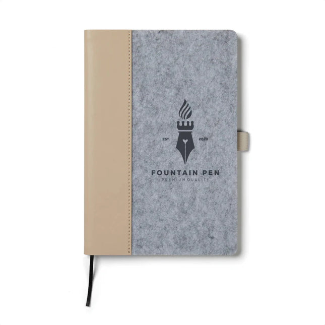 Albon GRS Recycled Felt Notebook A5 With Integrated Pen Holder And Mélange Exterior - hospitality