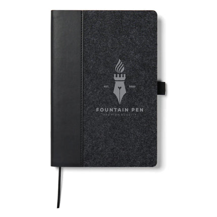 Albon GRS Recycled Felt Notebook A5 With Integrated Pen Holder And Mélange Exterior - hospitality