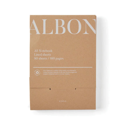 Albon GRS Recycled Felt Notebook A5 With Integrated Pen Holder And Mélange Exterior - hospitality