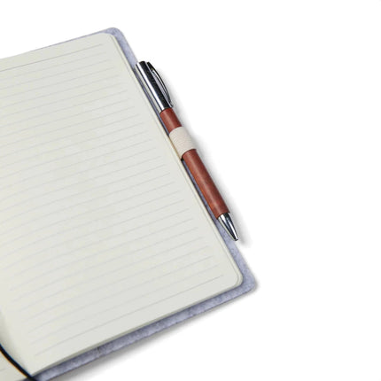 Albon GRS Recycled Felt Notebook A5 With Integrated Pen Holder And Mélange Exterior - hospitality