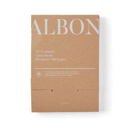 Albon GRS Recycled Felt Notebook A5 With Integrated Pen Holder And Mélange Exterior - hospitality