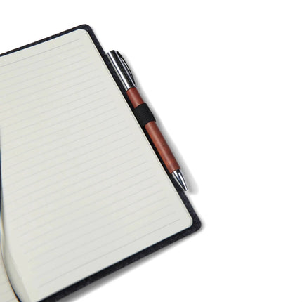 Albon GRS Recycled Felt Notebook A5 With Integrated Pen Holder And Mélange Exterior - hospitality