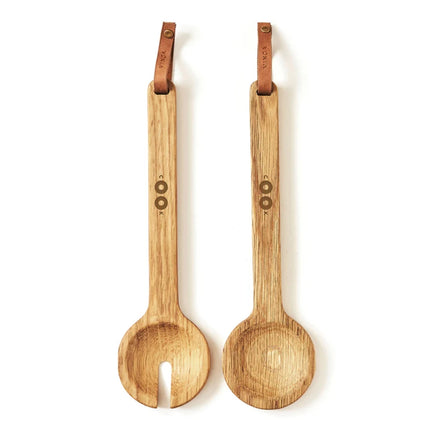 Alcam Oak Serving Cutlery Set In Fine PU Detail Exquisite Craftsmanship Alcam Collection - hospitality