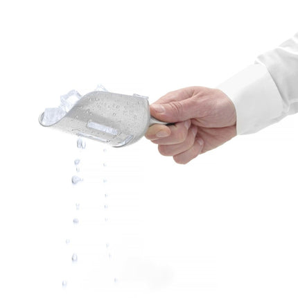 Aluminium Ice scoop slotted, Bar up, 0,35L, 220x80mm - hospitality