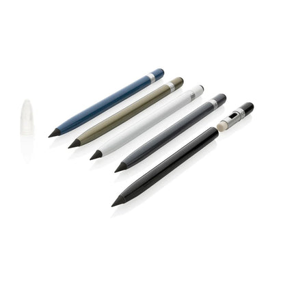 Aluminum inkless pen with eraser - hospitality