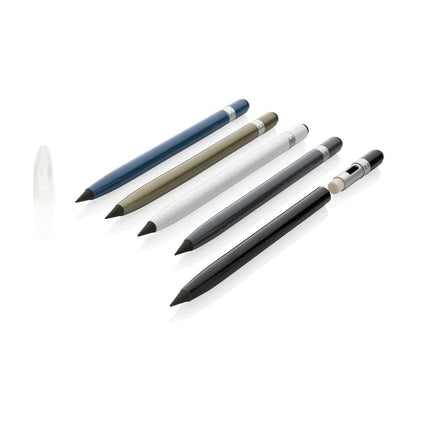 Aluminum inkless pen with eraser - hospitality