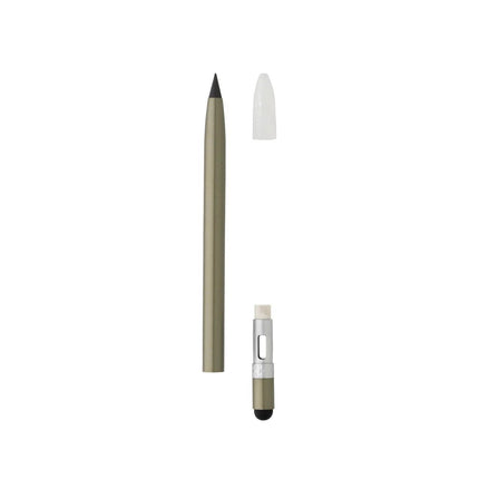Aluminum inkless pen with eraser - hospitality