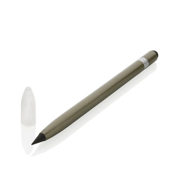 Aluminum inkless pen with eraser - hospitality