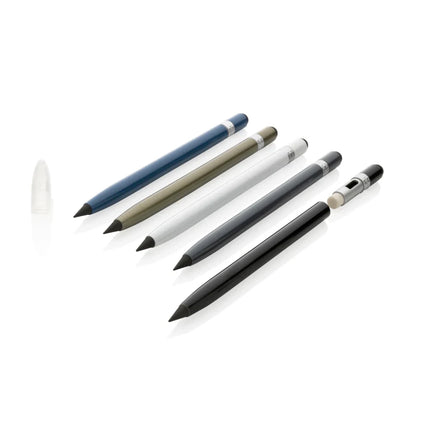 Aluminum inkless pen with eraser - hospitality