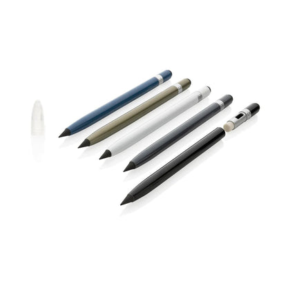 Aluminum inkless pen with eraser - hospitality