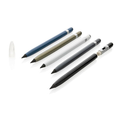 Aluminum inkless pen with eraser - hospitality