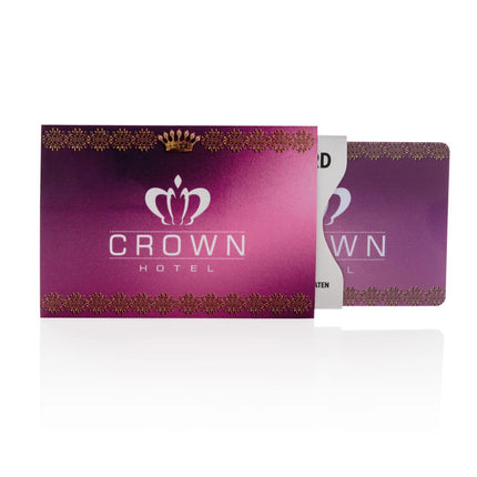 Anti-skimming RFID shield card with active jamming chip - hospitality
