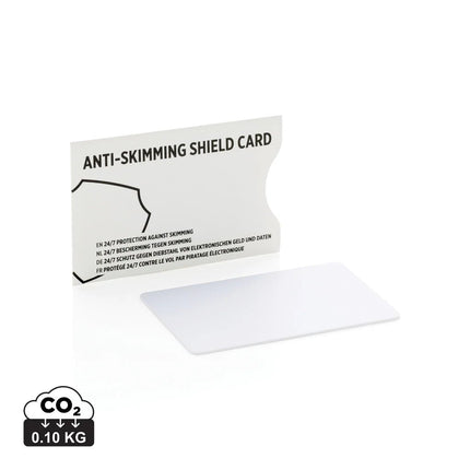 Anti-skimming RFID shield card with active jamming chip - hospitality