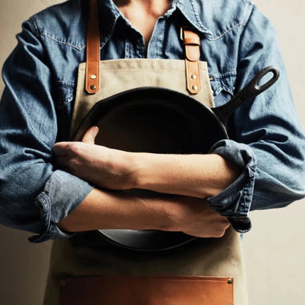 Apron Asado From Stonewashed Canvas - hospitality