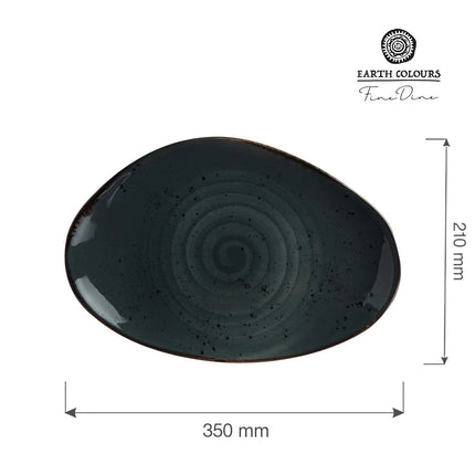 Arando organic shape plate, 350x210mm - hospitality