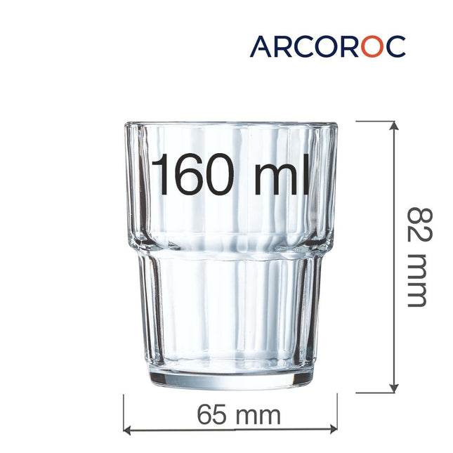 Arcoroc Norvege Lowball Glass 160ml - Professional Grade Glassware For Institutional Use - hospitality