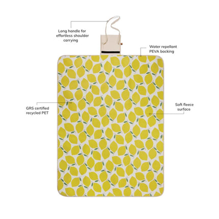 Arw GRS Collection Refined Picnic Blanket In Recycled PET Fleece With PEVA Backing And Cotton Canvas Flap - hospitality