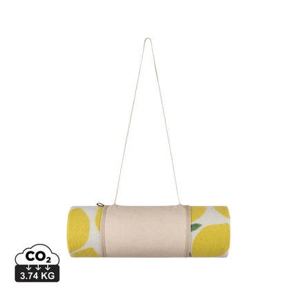 Arw GRS Collection Refined Picnic Blanket In Recycled PET Fleece With PEVA Backing And Cotton Canvas Flap - hospitality