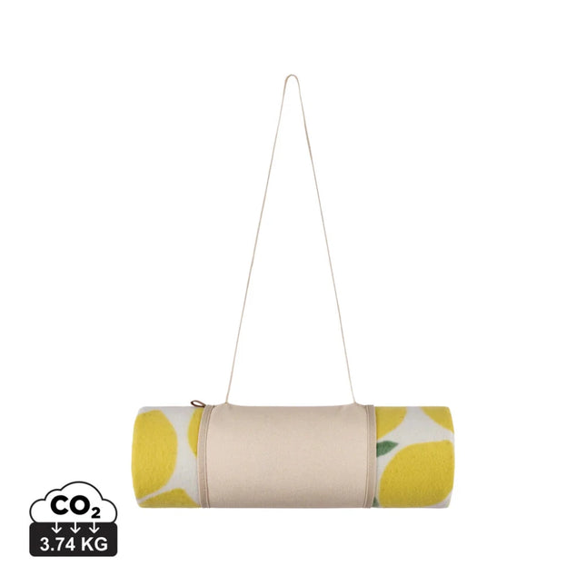 Arw GRS Collection Refined Picnic Blanket In Recycled PET Fleece With PEVA Backing And Cotton Canvas Flap - hospitality