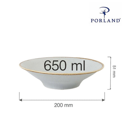 Ashen deep plate, 200x(H)51mm - hospitality