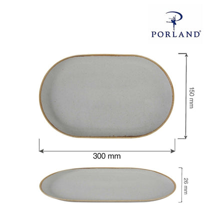 Ashen oval platter, 300x150mm - hospitality