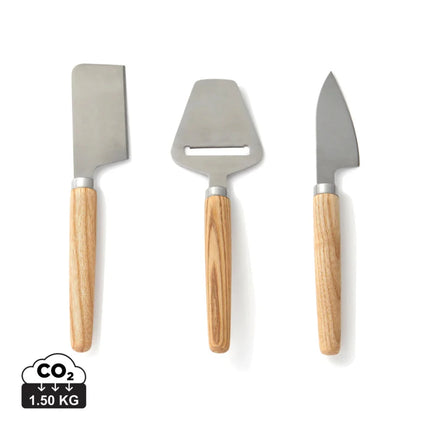 Ashwood Handled Cheese Knife Set From The Atelier Collection Stainless Steel Blades - hospitality