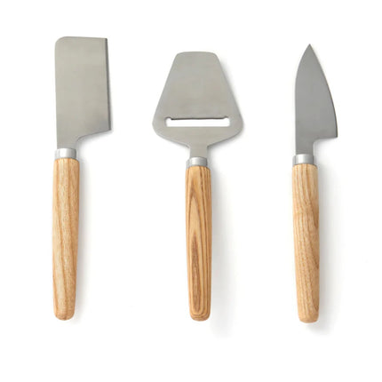 Ashwood Handled Cheese Knife Set From The Atelier Collection Stainless Steel Blades - hospitality