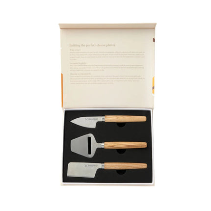 Ashwood Handled Cheese Knife Set From The Atelier Collection Stainless Steel Blades - hospitality