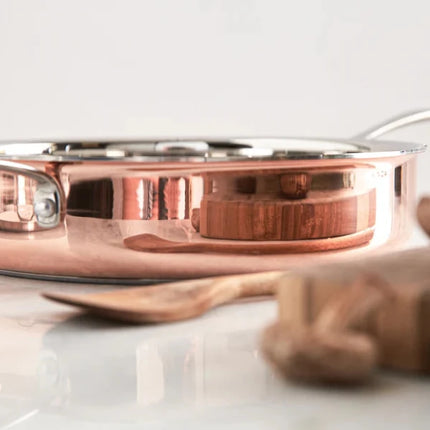 Atelier Tri Ply Copper Saute Pan With Lid From The Luxe Collection Of Mastercrafted Cookware - hospitality
