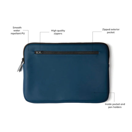 Baltimor Collection Luxe Laptop Case 12 To 15 Inch In Water Repellent Nubuck PU With Matte Exterior - hospitality