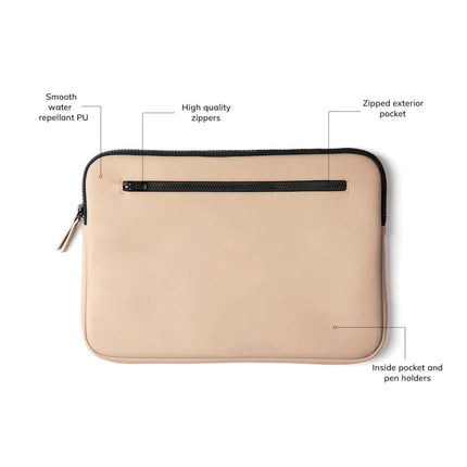 Baltimor Collection Luxe Laptop Case 12 To 15 Inch In Water Repellent Nubuck PU With Matte Exterior - hospitality